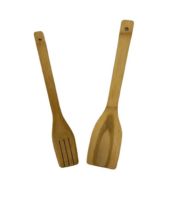 Set cuchara + espatula bambu 30cm