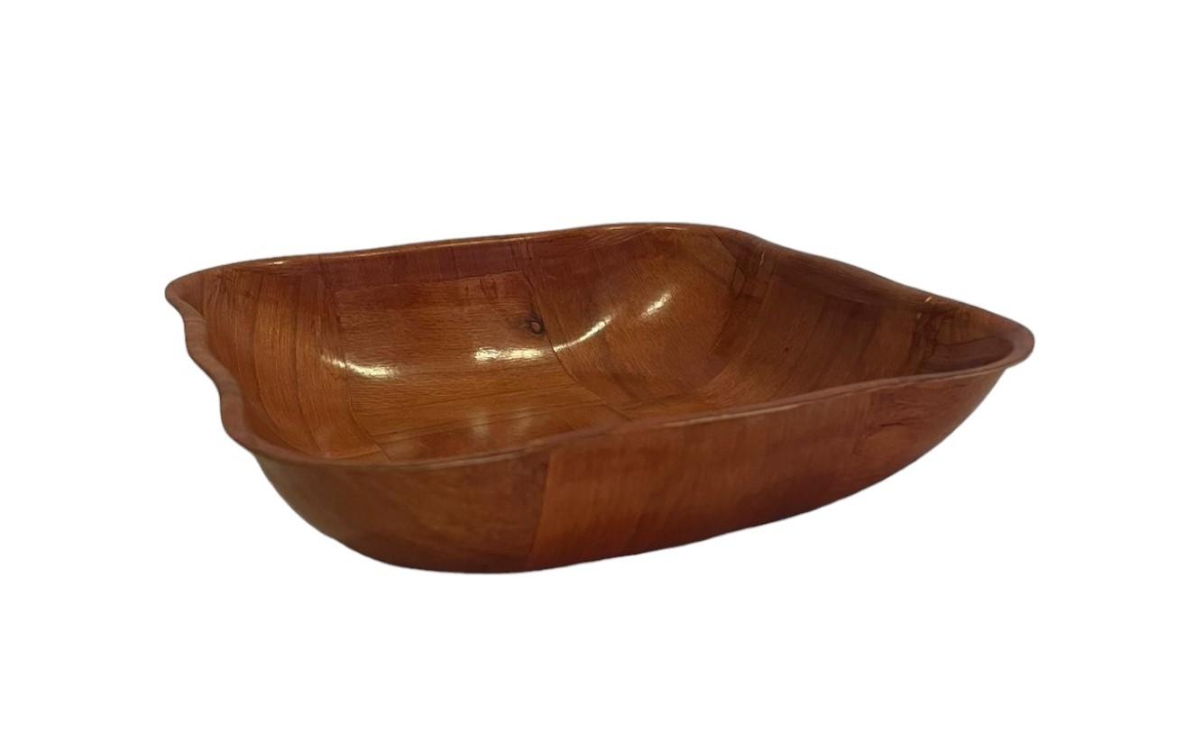 Bowl ondas cuad madera 20cm