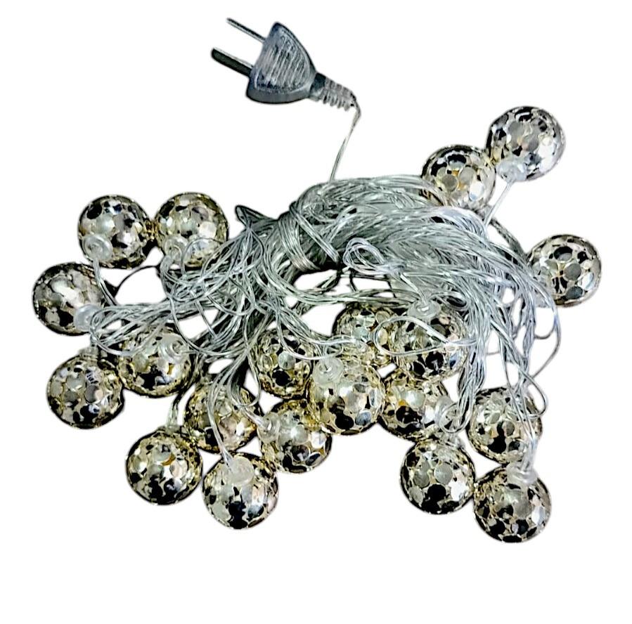 Luz deco bolita calida c/adorno frio 20 luces x5MT en caja c/enchufe