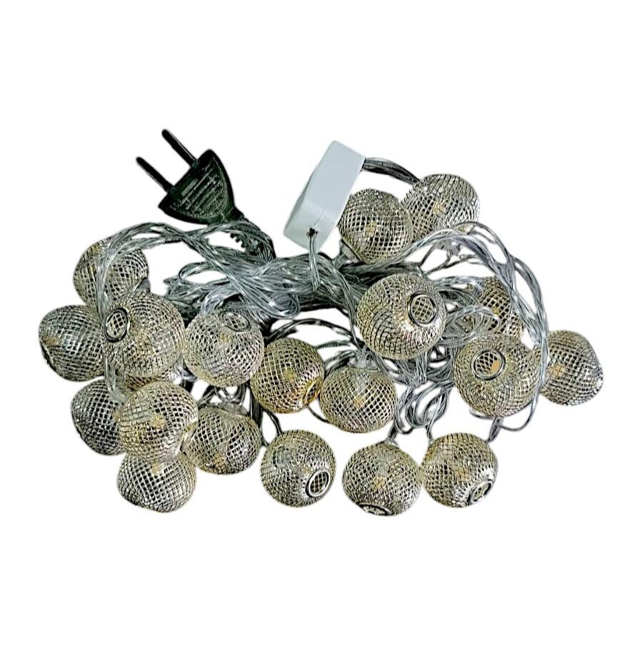 Luz deco tambor fria c/adorno c/manchas 20 luces x5MT en caja c/enchufe