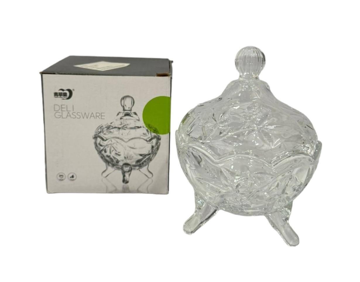 Caramelera vidrio labrada transparente