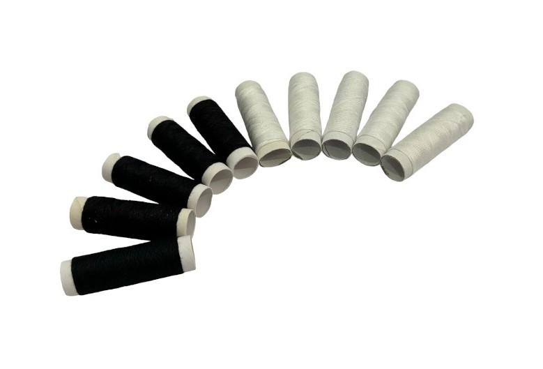 Blister x10 carreteles de hilo (bco y negro)