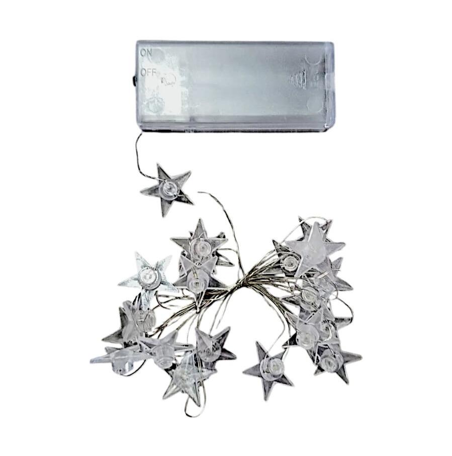 Luz alambre estrella 20 luces x2MT en bolsa fria a pila