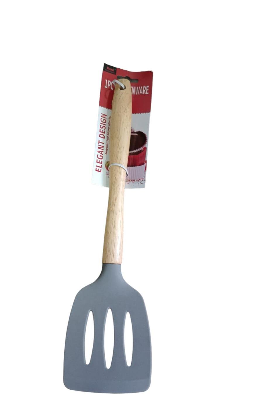 ESPATULA CALADA SILICONA MANGO MADERA