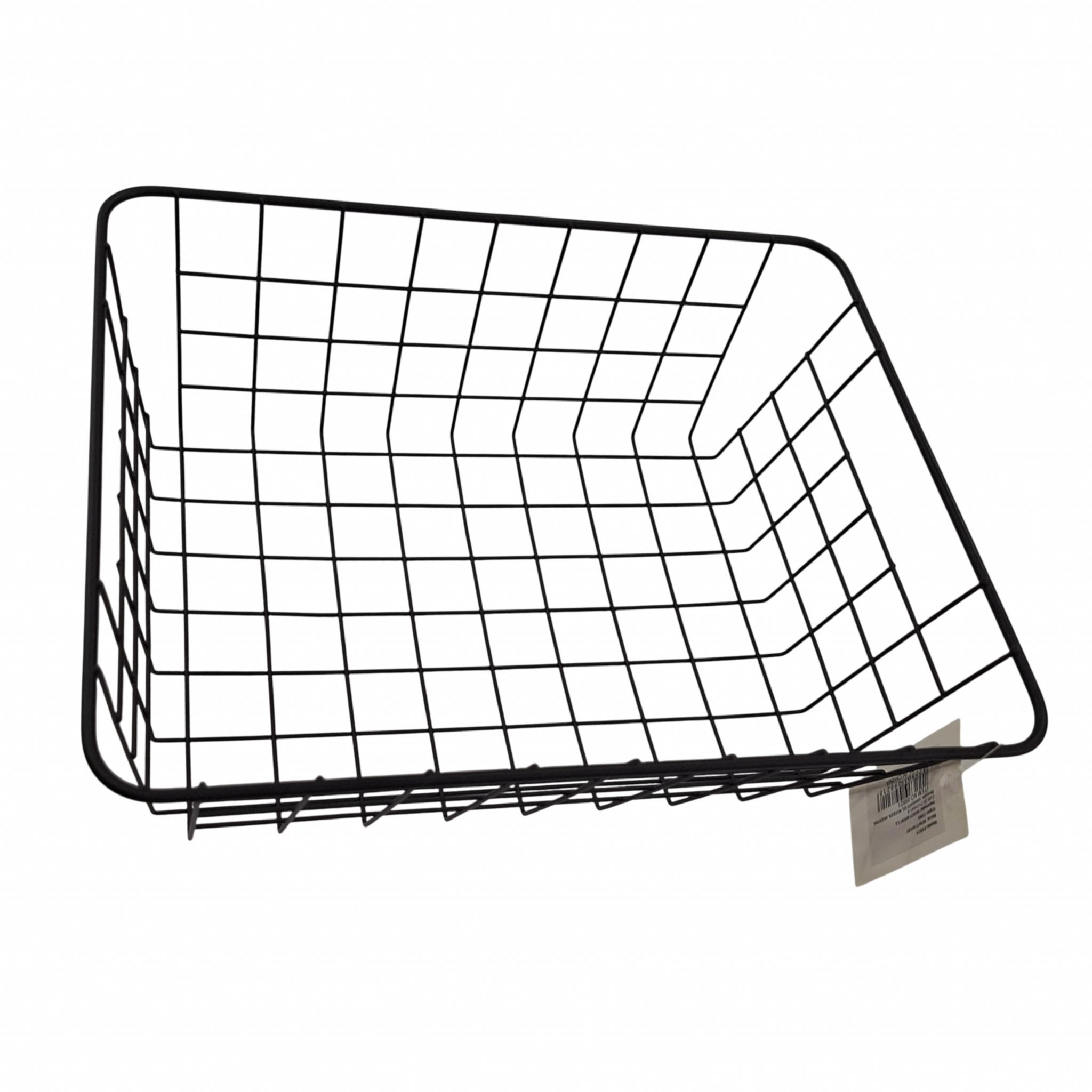 FRUTERA DE ALAMBRE RECTANGULAR NEGRA 203GR  22X10C