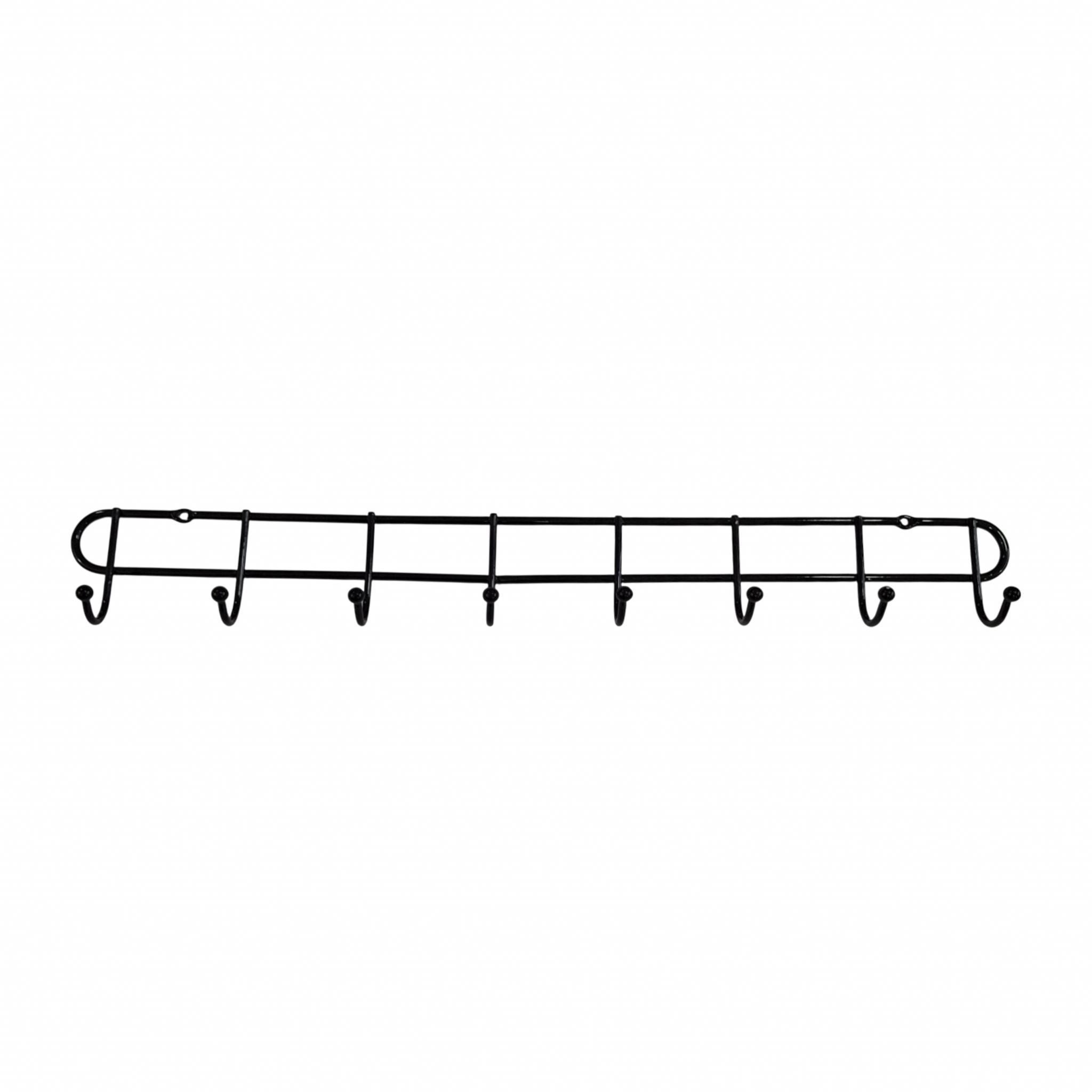 PERCHERO ACERO NEGRO 8 PERCHAS 47CM