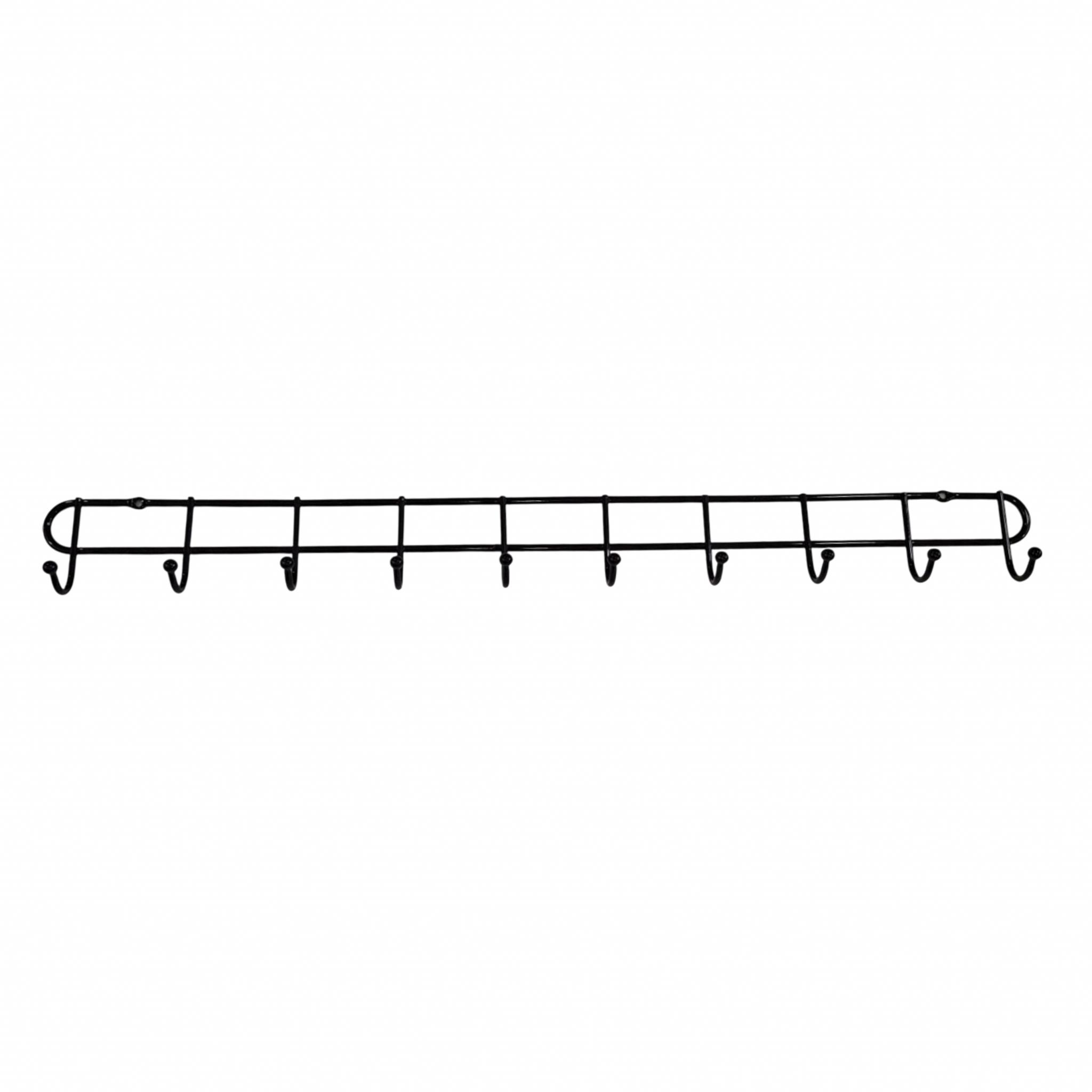 PERCHERO ACERO NEGRO 10 PERCHAS 59CM