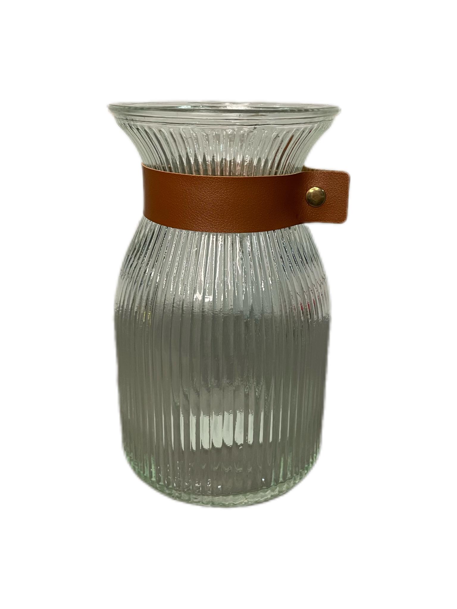 FLORERO DE VIDRIO RAYAS 20X12