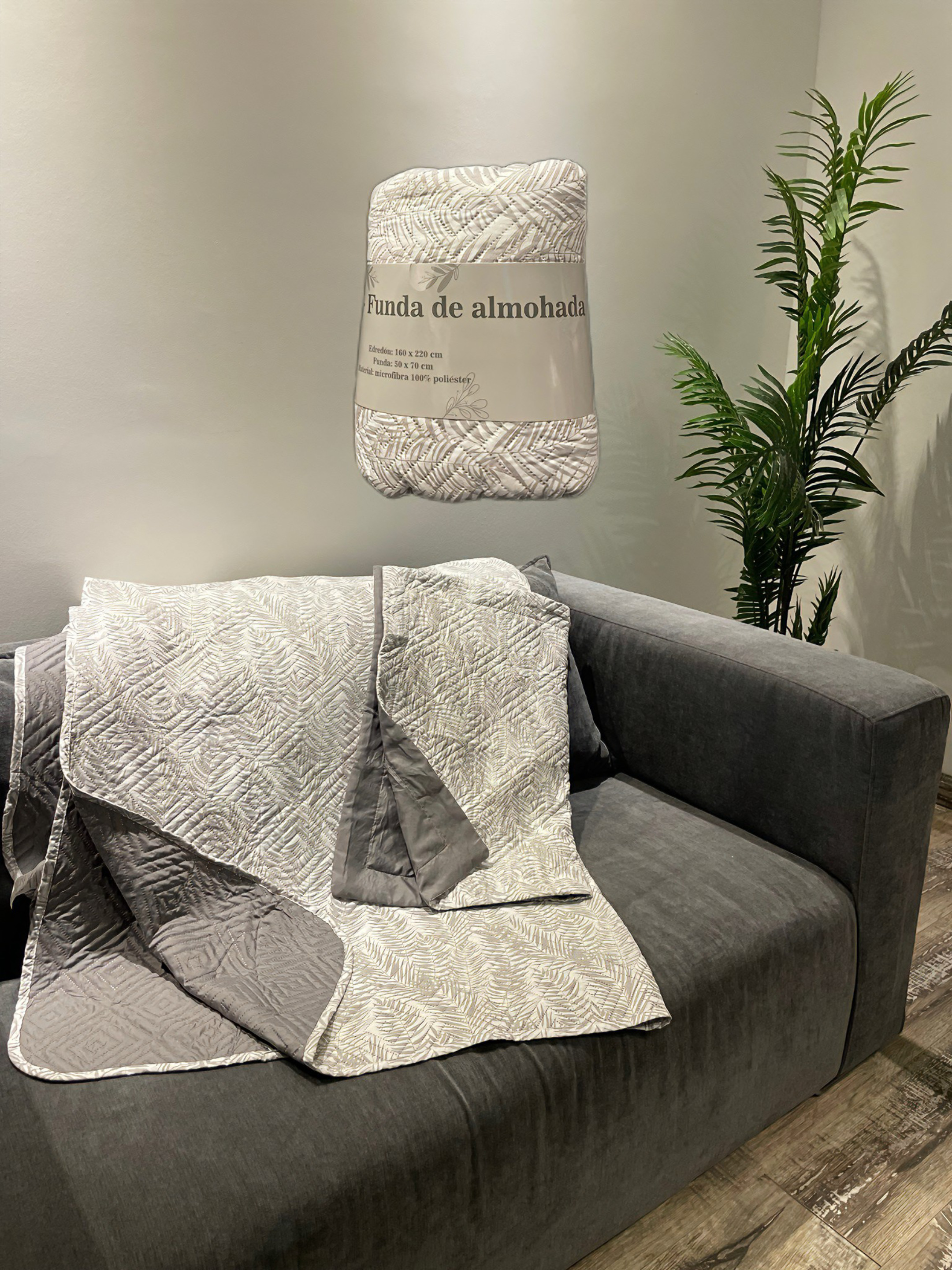 EDREDON 160 X 220 CM + F/ALMOHADA 30 X 70 CM MICROFIBRA