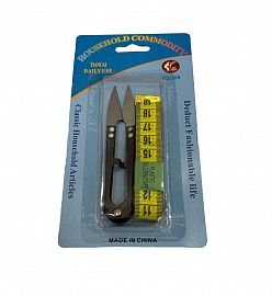 Set de tijera corta pelusas + centimetro en blister