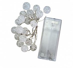 Luz alambre deco bolita x20 luces x2MT en bolsa multicolor a pila