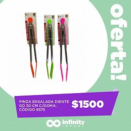 PINZA ENSALADA DIENTE GD 30CM C/GOMA             