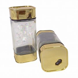 SET X 2 SALEROS VID 10X4CM T/DORADA