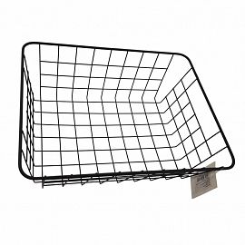 FRUTERA DE ALAMBRE RECTANGULAR NEGRA 203GR  22X10C